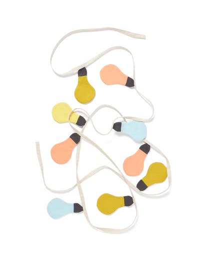 Bunting light bulbs green multi