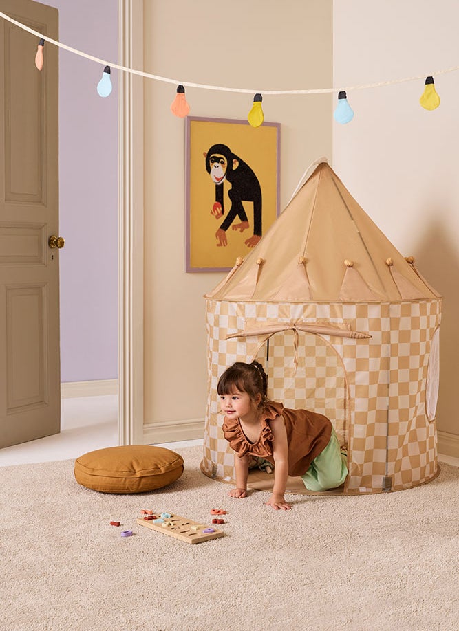 Play tent check yellow
