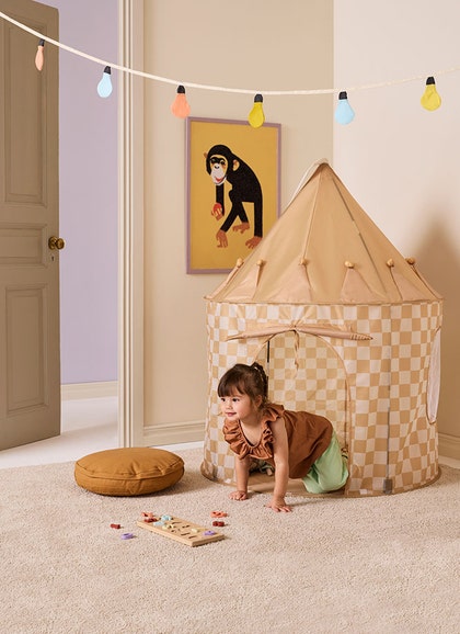 Play tent check yellow
