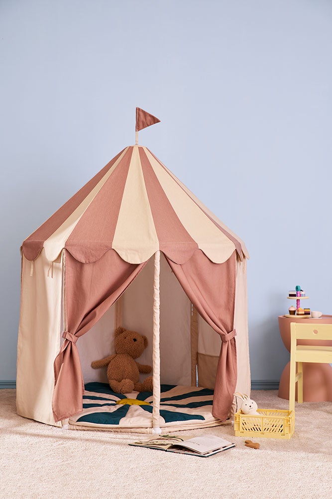 Pavillion tent stripe dusty brown