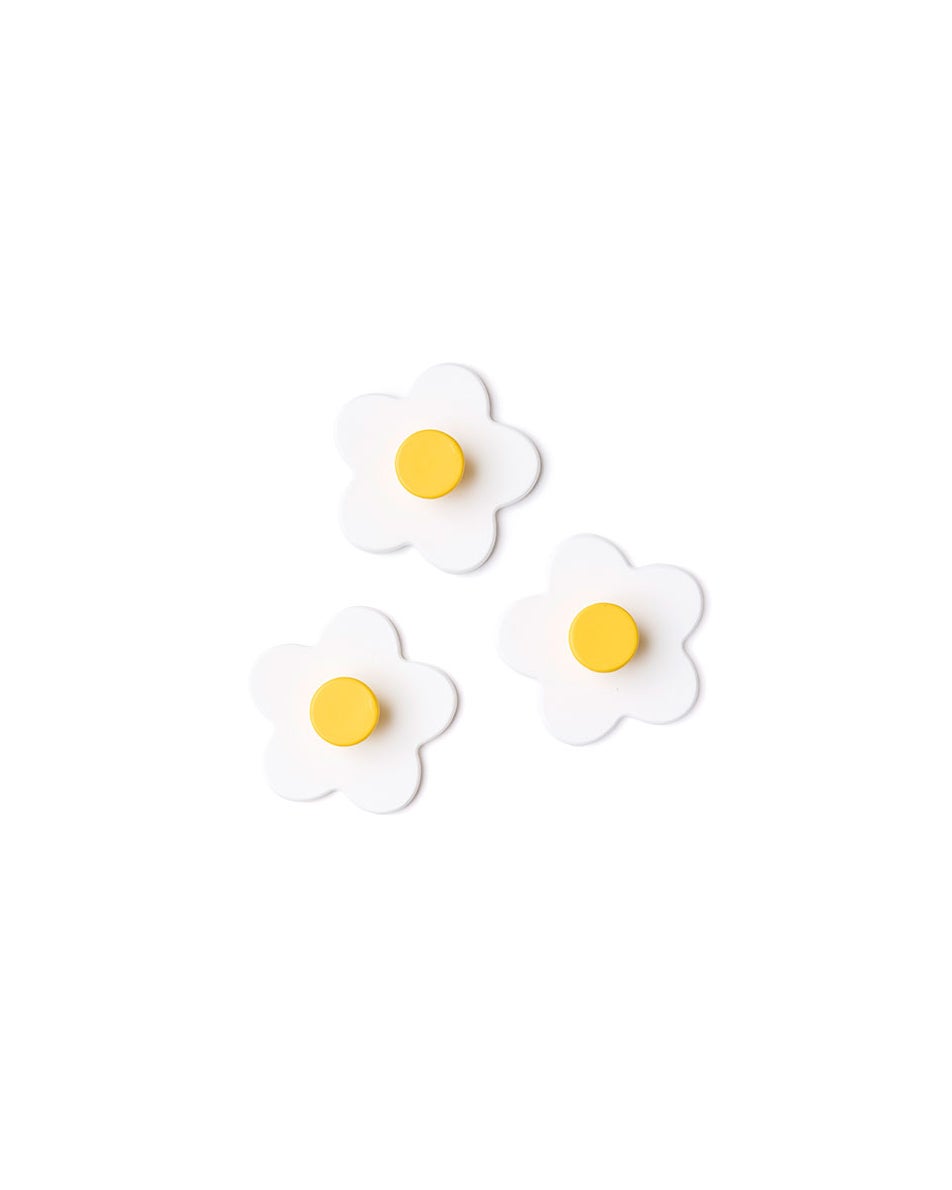 Hook flower white 3 pcs