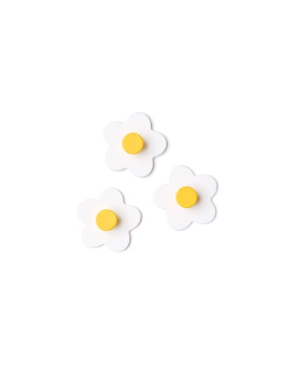 Hook flower white 3 pcs