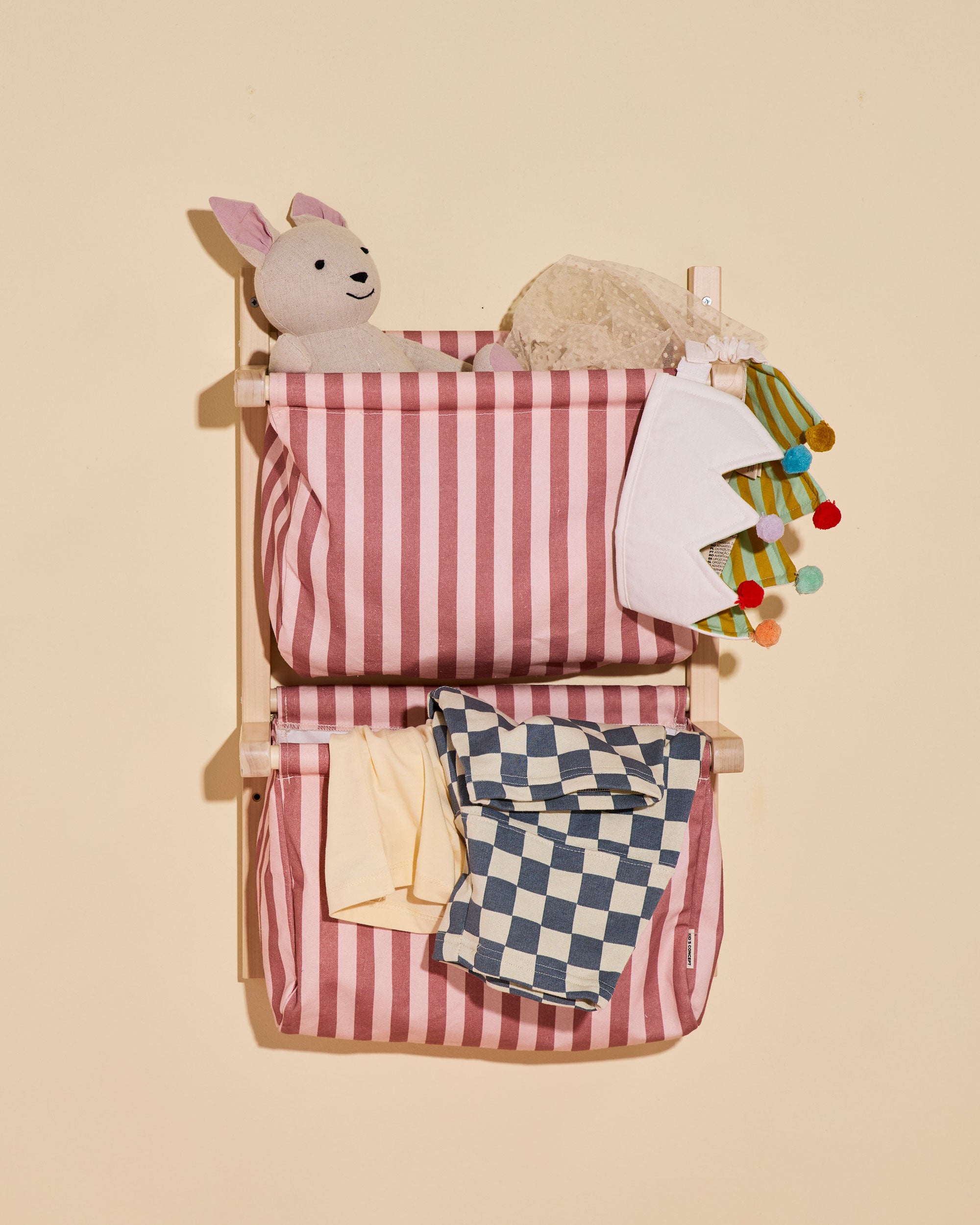Wall storage textile stripe clay pink 