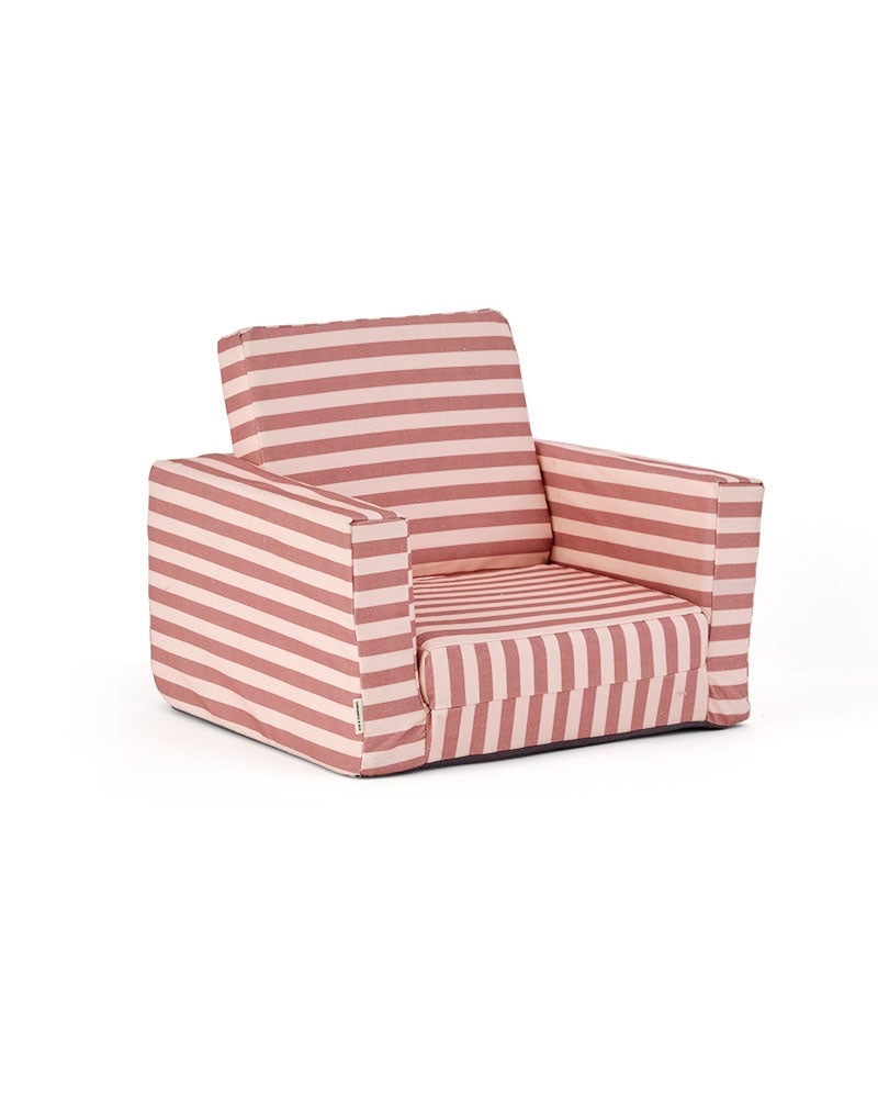 Armchair foldable stripe clay pink