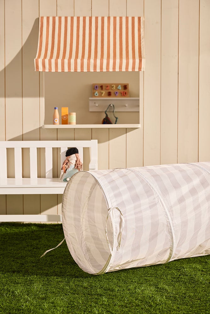 Play tunnel stripe grey