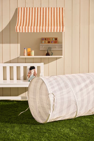 Play tunnel stripe grey