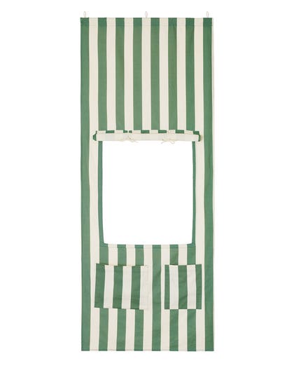 Doorway kiosk stripe green