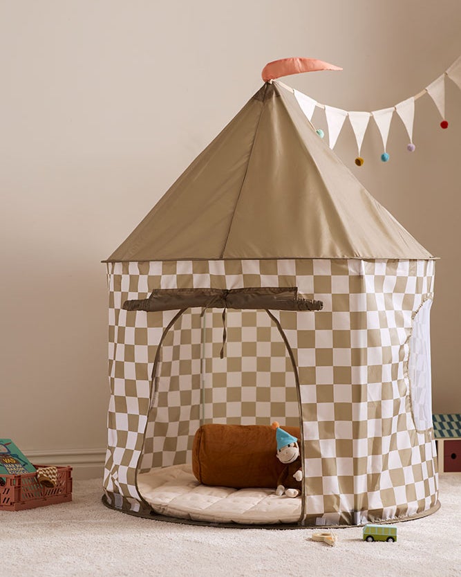 Tent check khaki