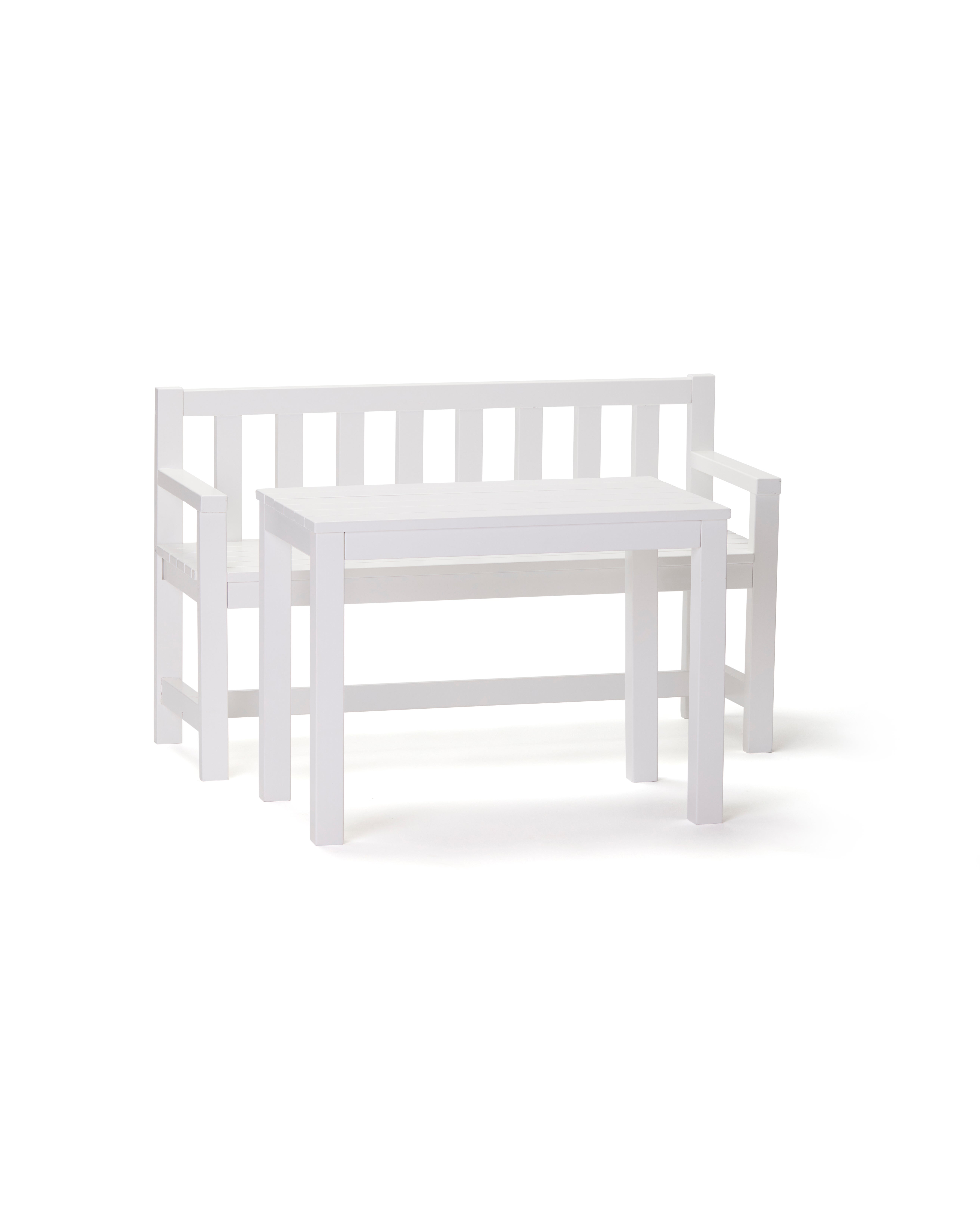 Garden sofa and table set white 