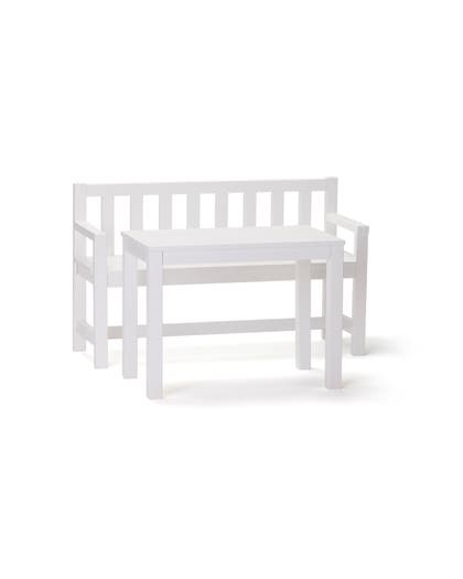 Ensemble table et canapé de jardin blanc